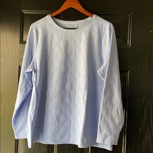Talbots light blue polkadot long sleeve T
